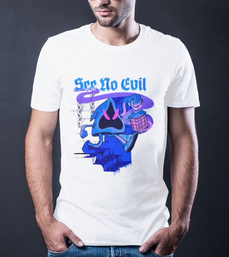 See No Evil Grim Reaper Lantern Spooky T-Shirt
