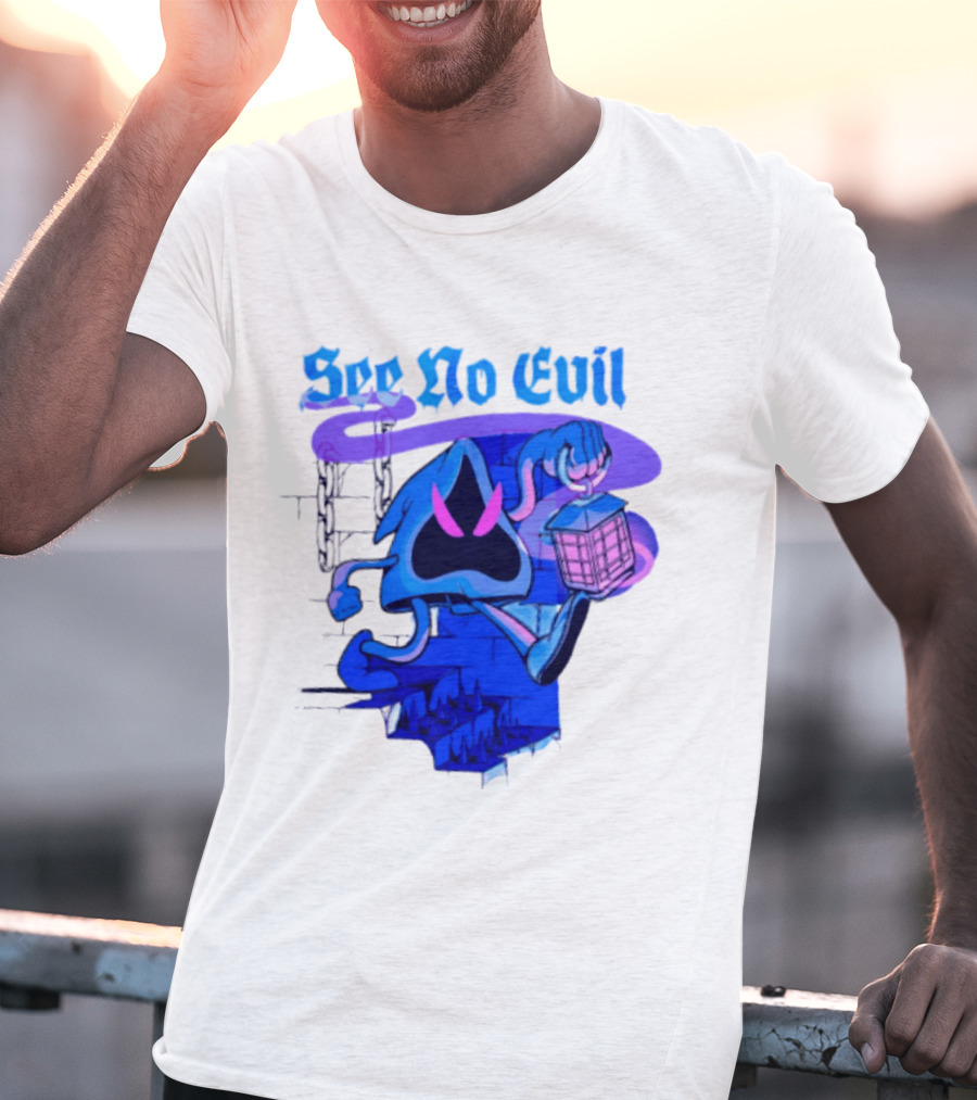See No Evil Grim Reaper Lantern Spooky T-Shirt