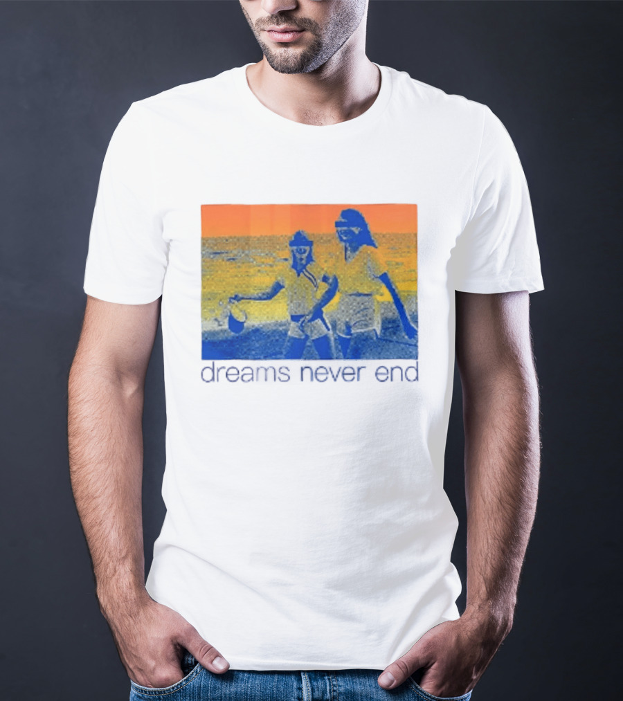 Dreams Never End DFA Records New York City Retro Beach Scene T-Shirt