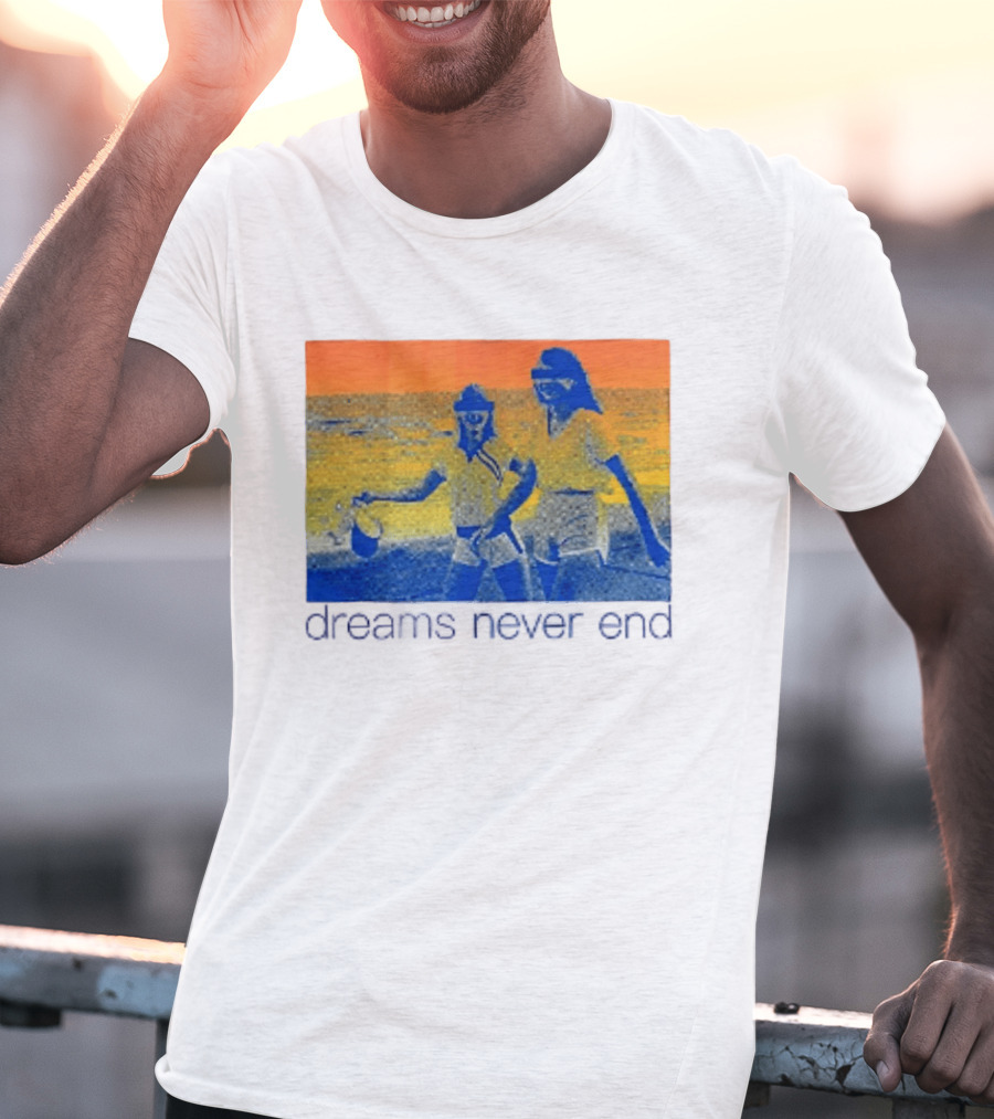 Dreams Never End DFA Records New York City Retro Beach Scene T-Shirt