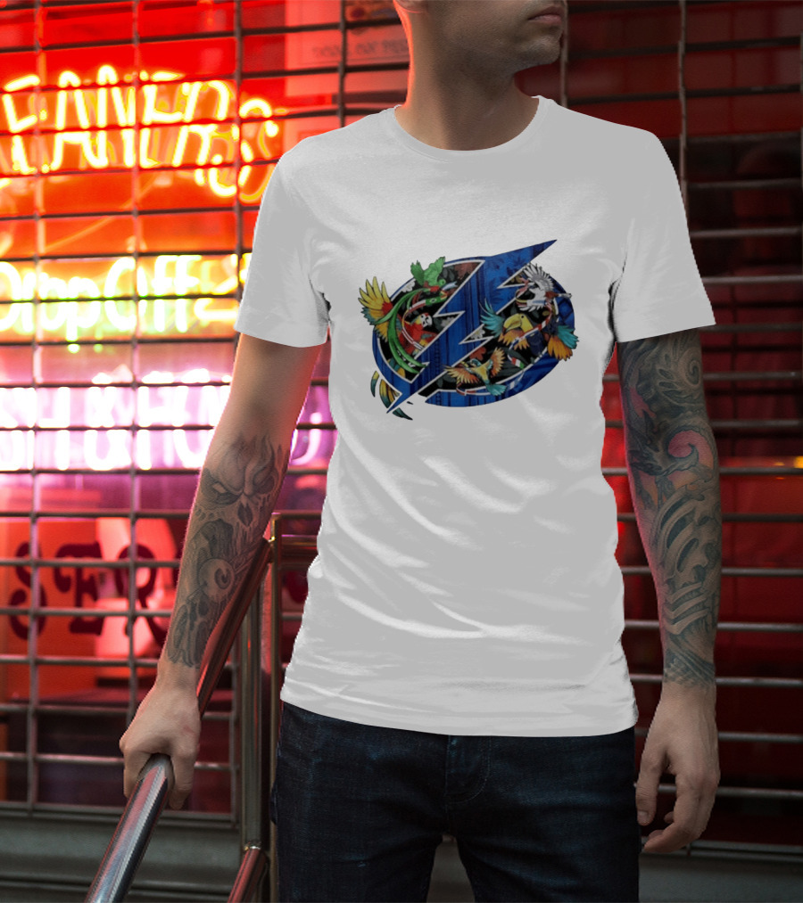 Tampa Bay Lightning Noche Latina Parrot Design NHL Team T-Shirt