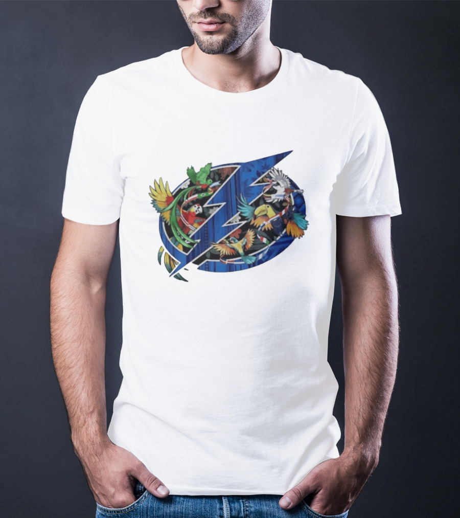 Tampa Bay Lightning Noche Latina Parrot Design NHL Team T-Shirt