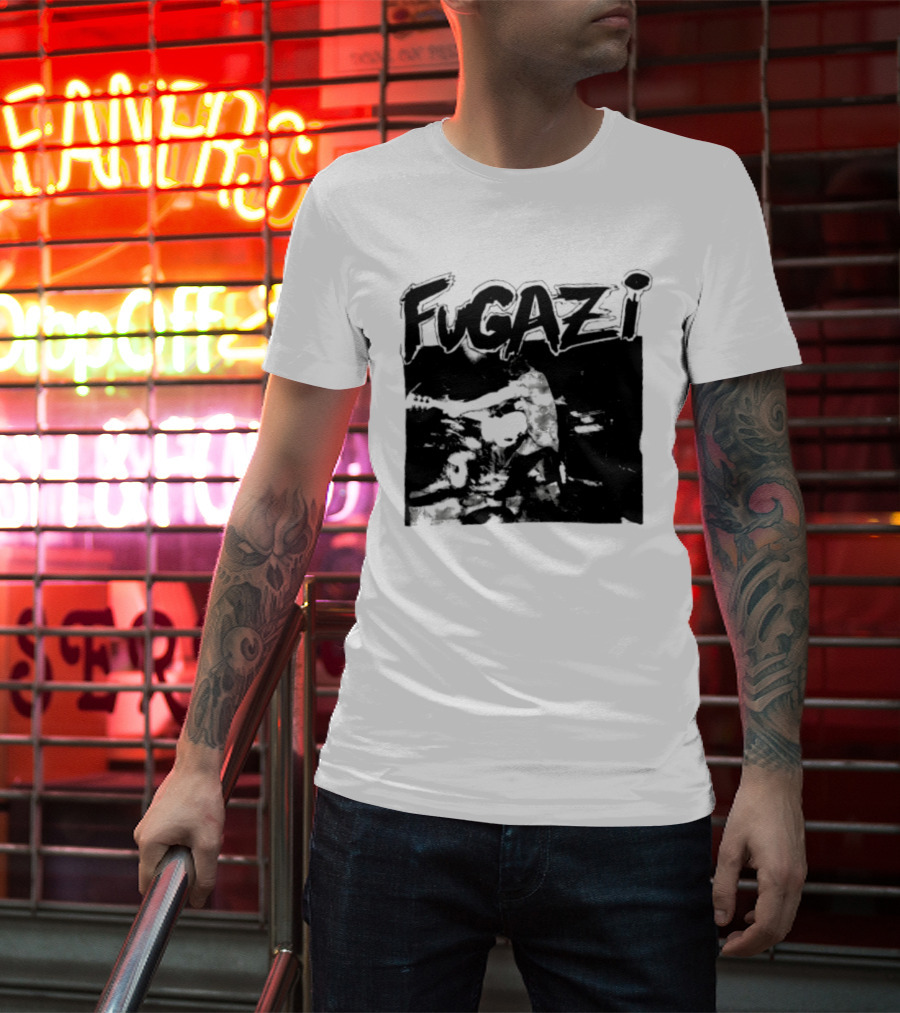 Fugazi Band Post Hardcore Ian MacKaye Black And White T-Shirt