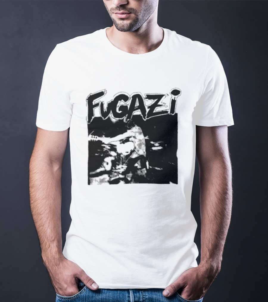 Fugazi Band Post Hardcore Ian MacKaye Black And White T-Shirt