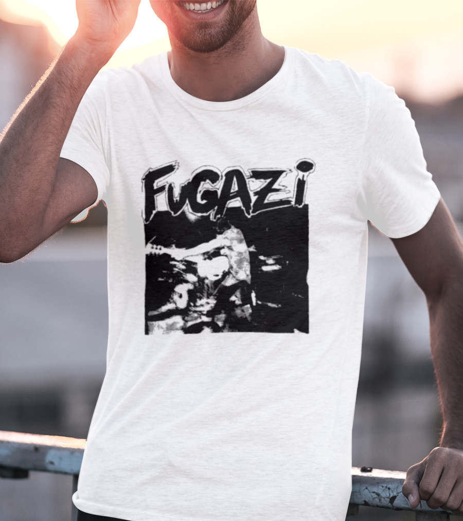 Fugazi Band Post Hardcore Ian MacKaye Black And White T-Shirt