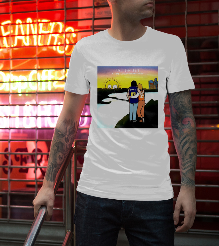 The Sun Sets A Love Letter To Connecticut Basketball Couple Sunrise Sunset T-Shirt