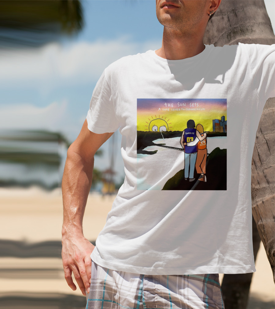 The Sun Sets A Love Letter To Connecticut Basketball Couple Sunrise Sunset T-Shirt
