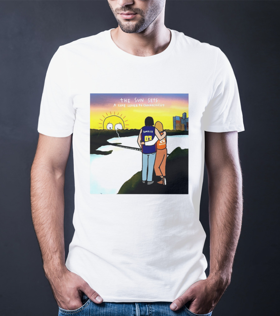 The Sun Sets A Love Letter To Connecticut Basketball Couple Sunrise Sunset T-Shirt