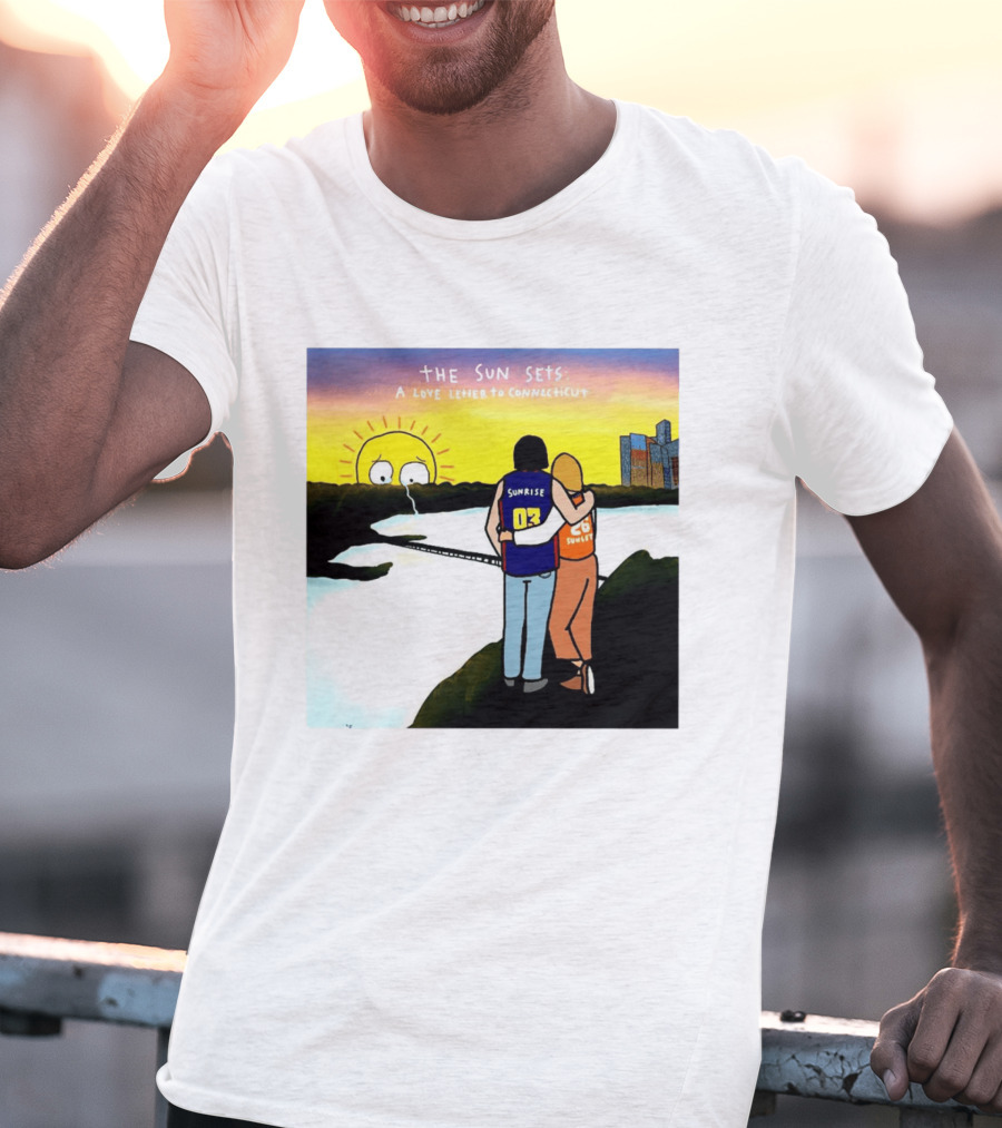The Sun Sets A Love Letter To Connecticut Basketball Couple Sunrise Sunset T-Shirt