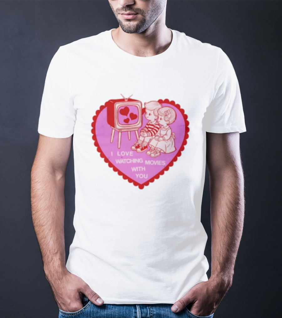 Valentine Heart TV Love Ing Movies With You Kids T-Shirt