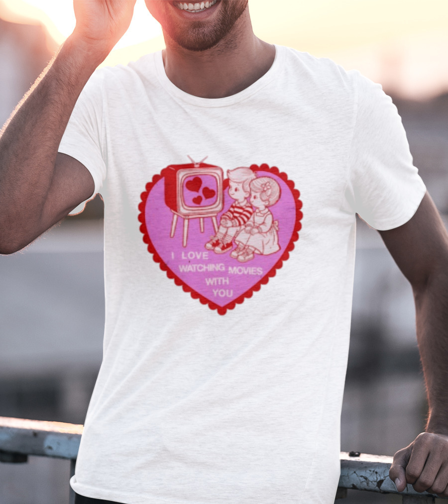 Valentine Heart TV Love Ing Movies With You Kids T-Shirt