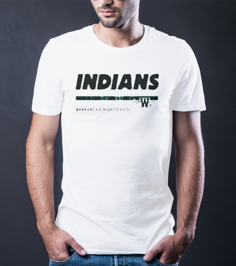 Waxahachie High School Indians Green White T-Shirt