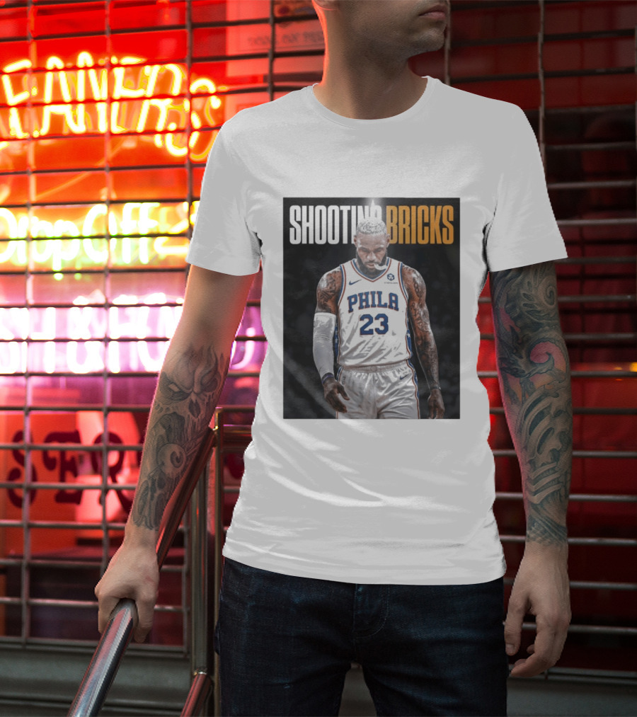Shooting Bricks LeBron 23 Philly Basketball Meme T-Shirt