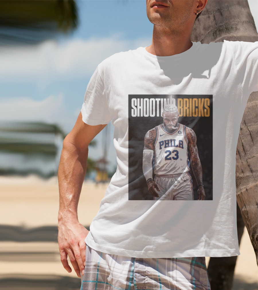 Shooting Bricks LeBron 23 Philly Basketball Meme T-Shirt