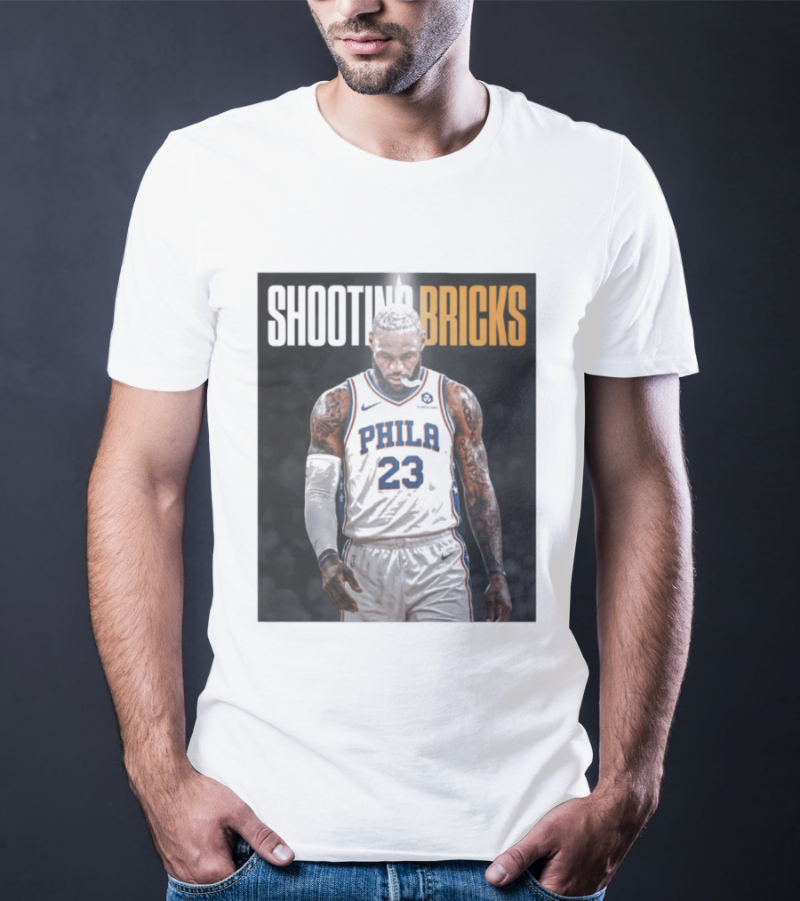 Shooting Bricks LeBron 23 Philly Basketball Meme T-Shirt