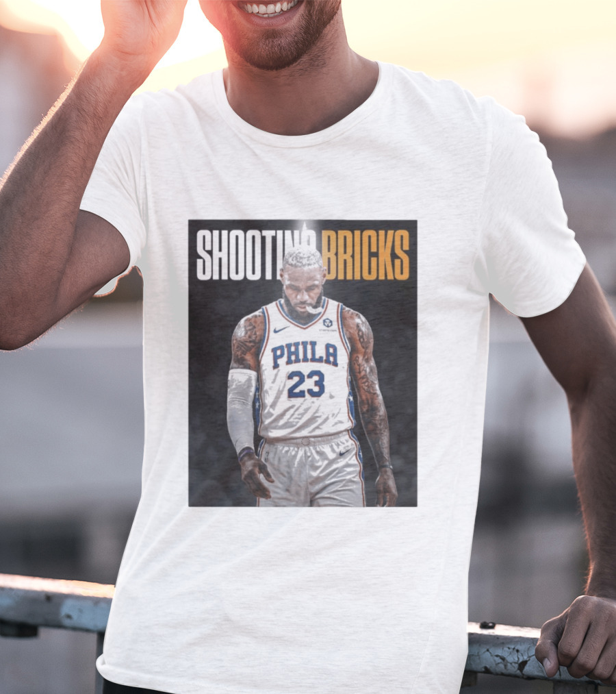 Shooting Bricks LeBron 23 Philly Basketball Meme T-Shirt