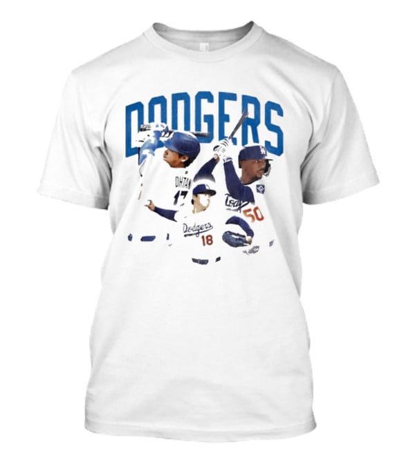 Los Angeles Dodgers Players Collage MLB Team Dodgers Baseball T-Shirt
