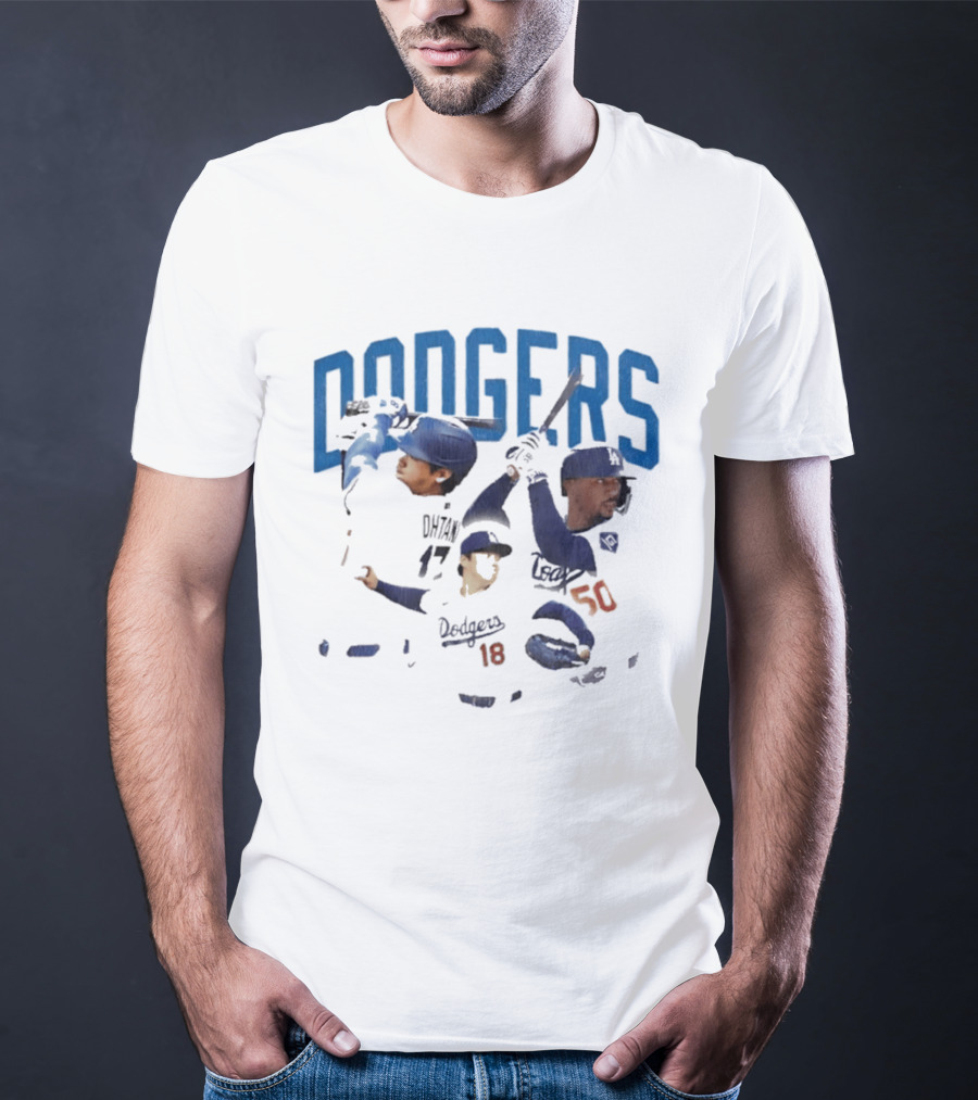Los Angeles Dodgers Players Collage MLB Team Dodgers Baseball T-Shirt