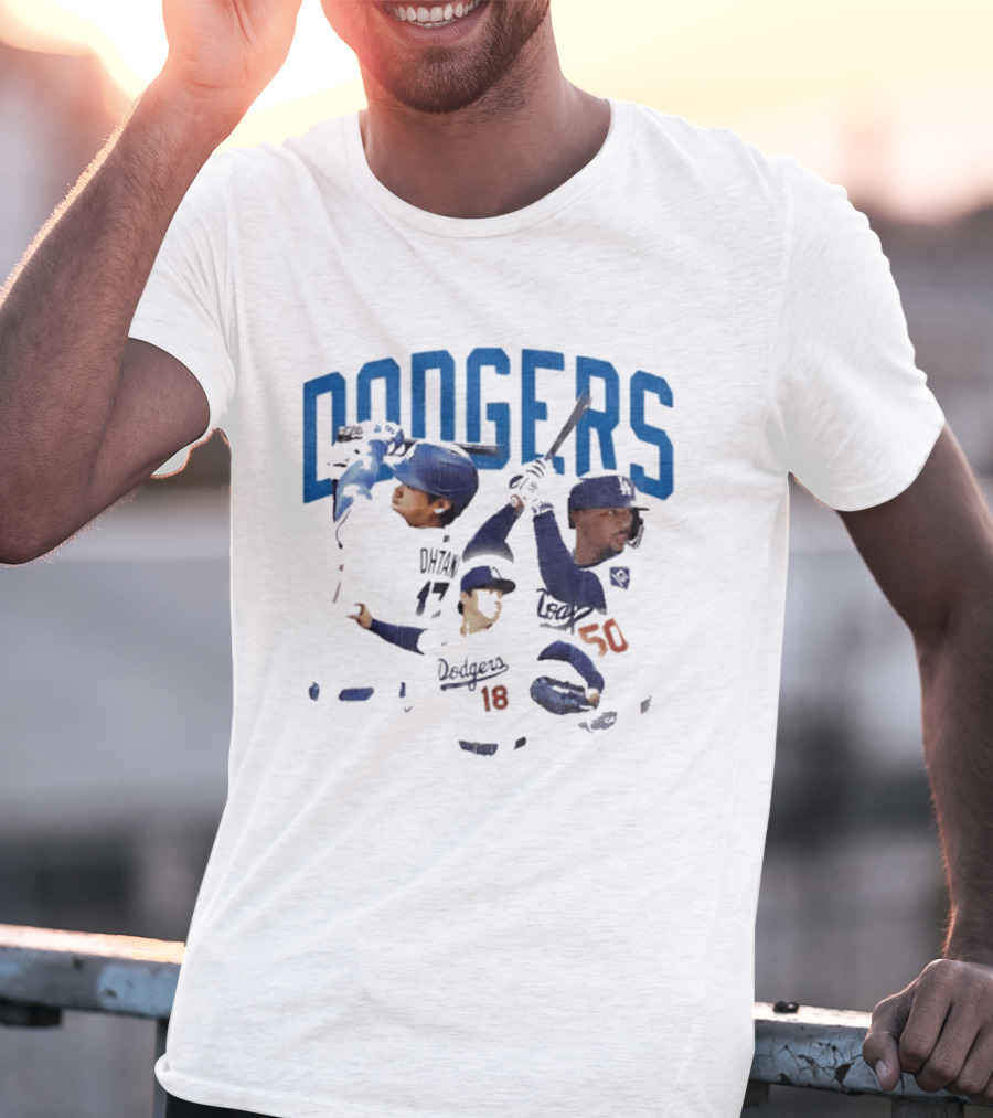 Los Angeles Dodgers Players Collage MLB Team Dodgers Baseball T-Shirt