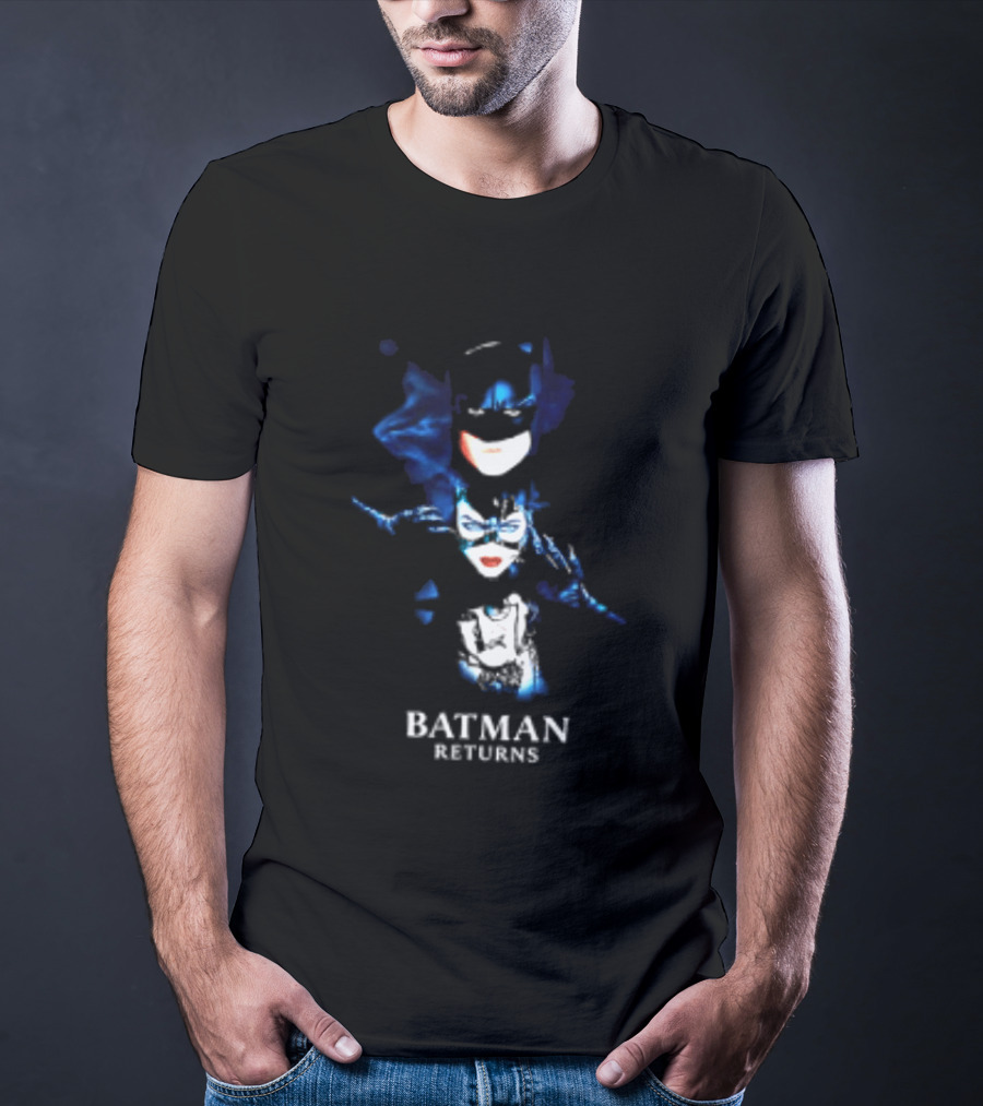 Batman Catwoman Vs Penguin Batman Returns Movie Two Sided T-Shirt