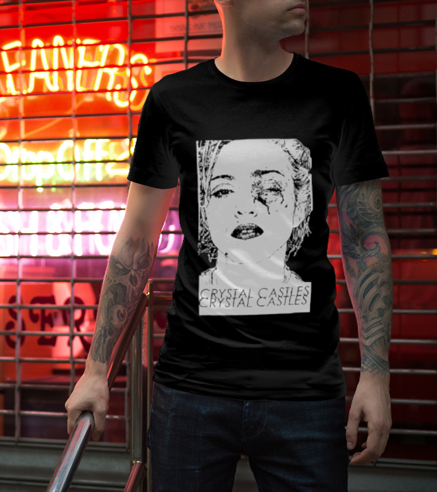 Crystal Castles Electronic Alice Glass Monochrome T-Shirt