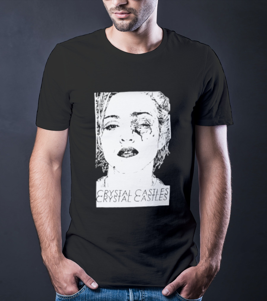 Crystal Castles Electronic Alice Glass Monochrome T-Shirt