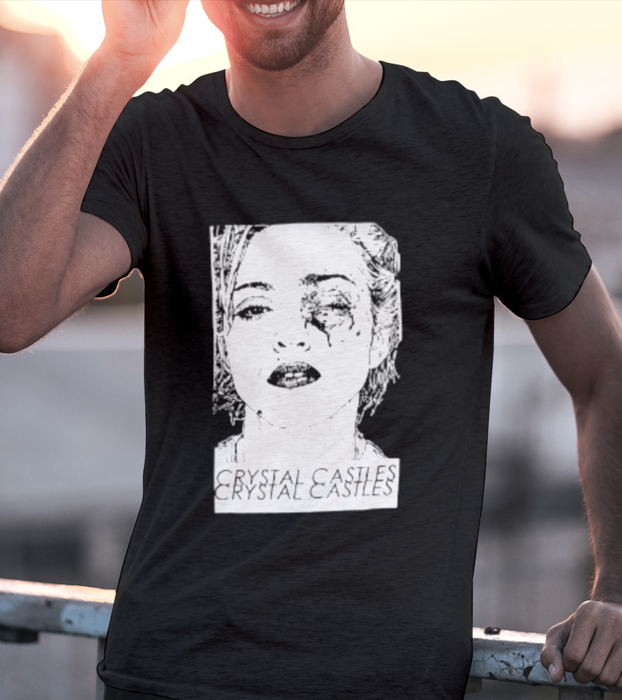 Crystal Castles Electronic Alice Glass Monochrome T-Shirt