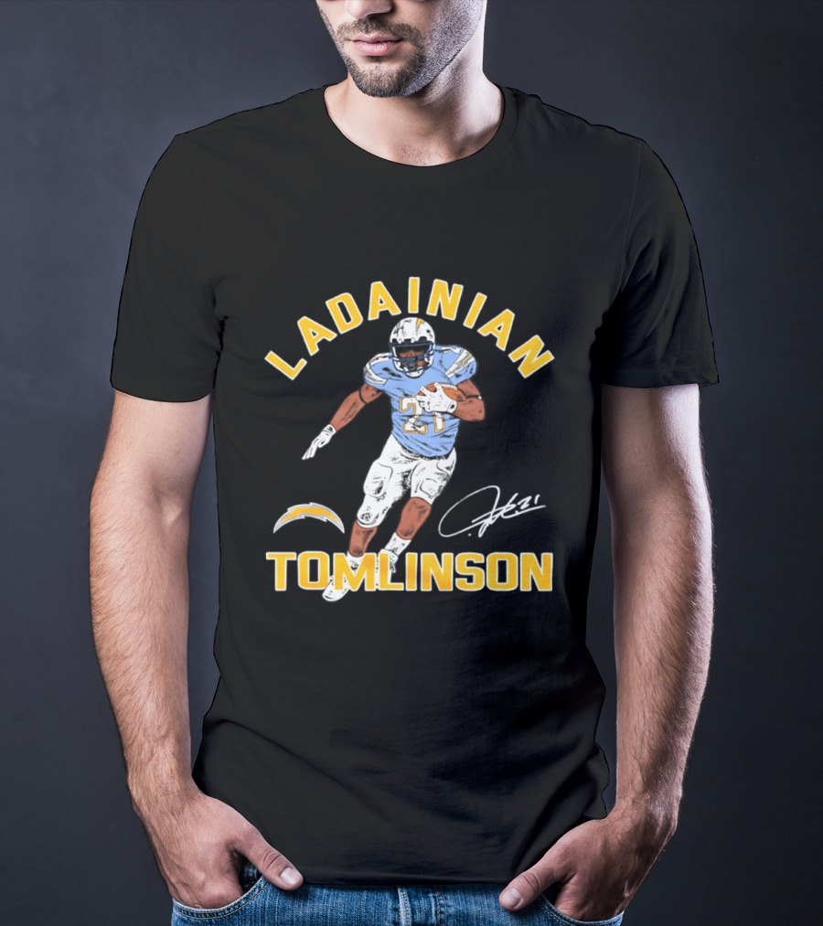 LaDainian Tomlinson Signature Los Angeles Chargers Football 21 T-Shirt