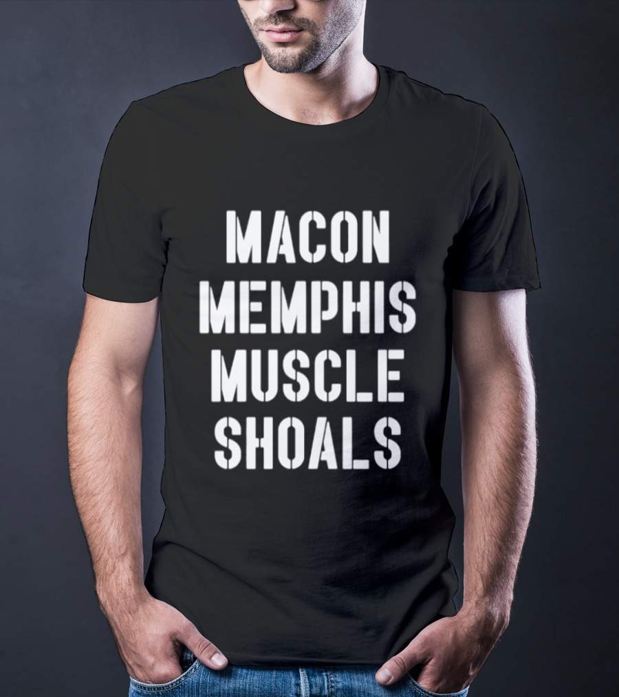 Macon Memphis Muscle Shoals Retro Southern Music Cities T-Shirt