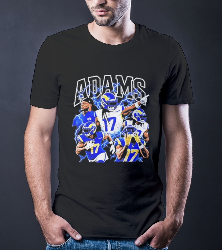 Los Angeles Rams 17 Adams Thunder Player Collage T-Shirt