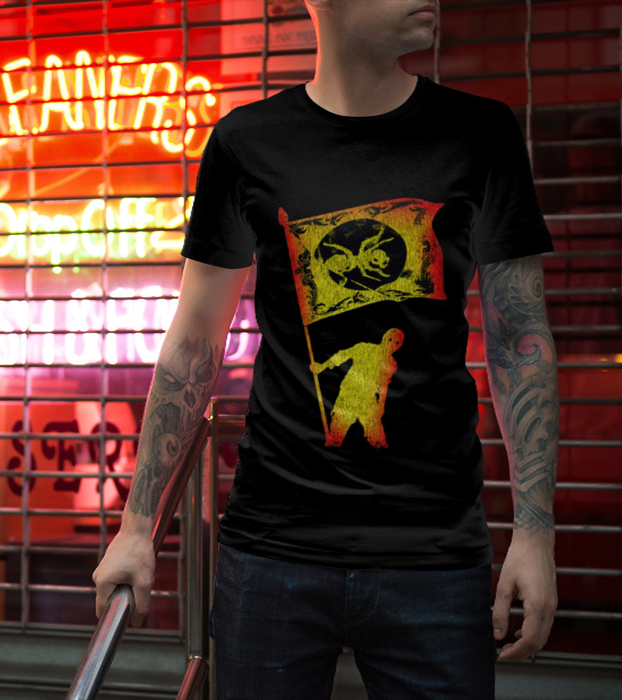The Prodigy Ant Silhouette Brandishing Flag Multicolor T-Shirt