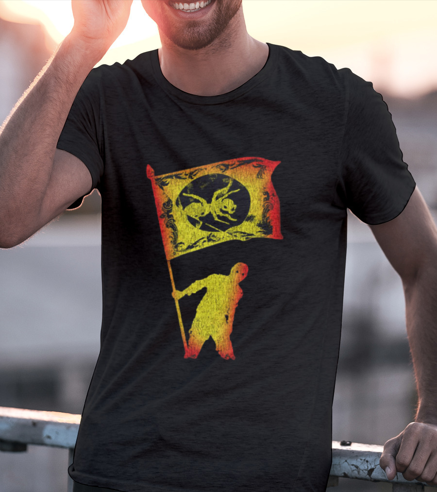 The Prodigy Ant Silhouette Brandishing Flag Multicolor T-Shirt