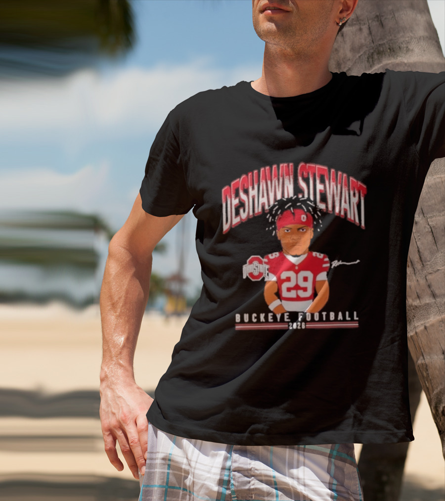 Deshawn Stewart Ohio State Buckeye Football Cartoon 26 T-Shirt
