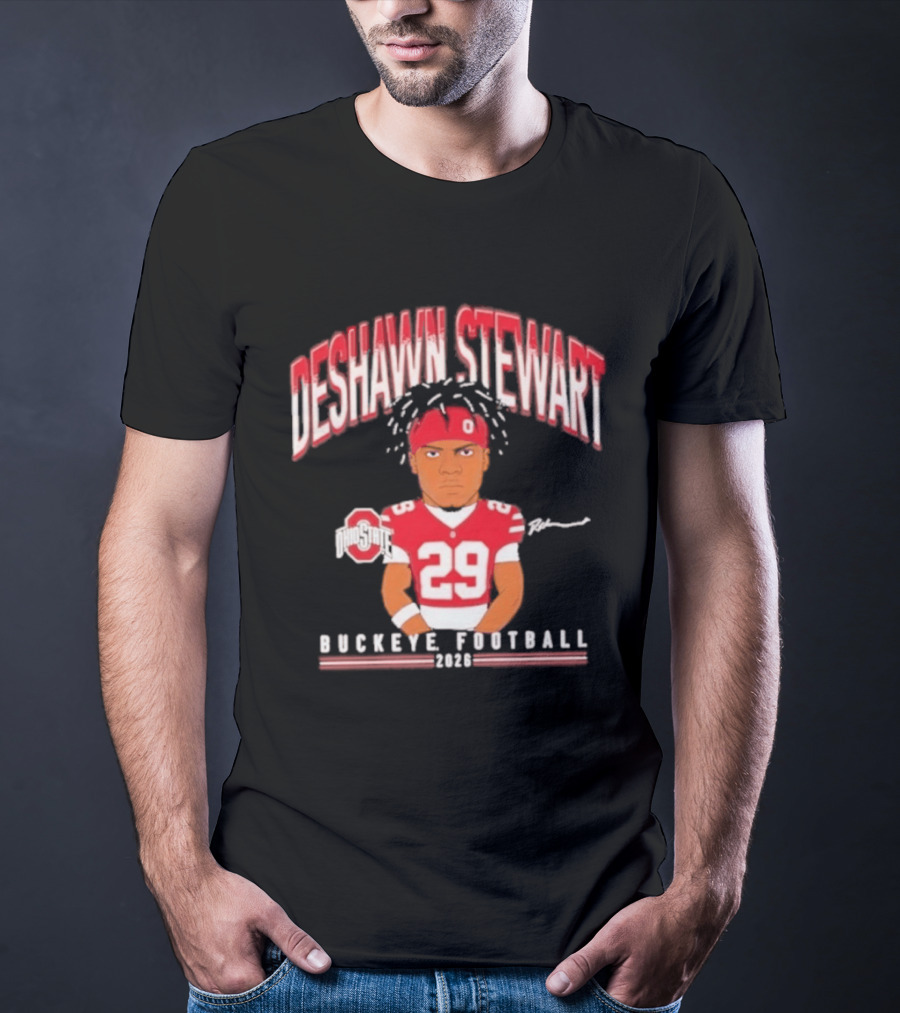Deshawn Stewart Ohio State Buckeye Football Cartoon 26 T-Shirt