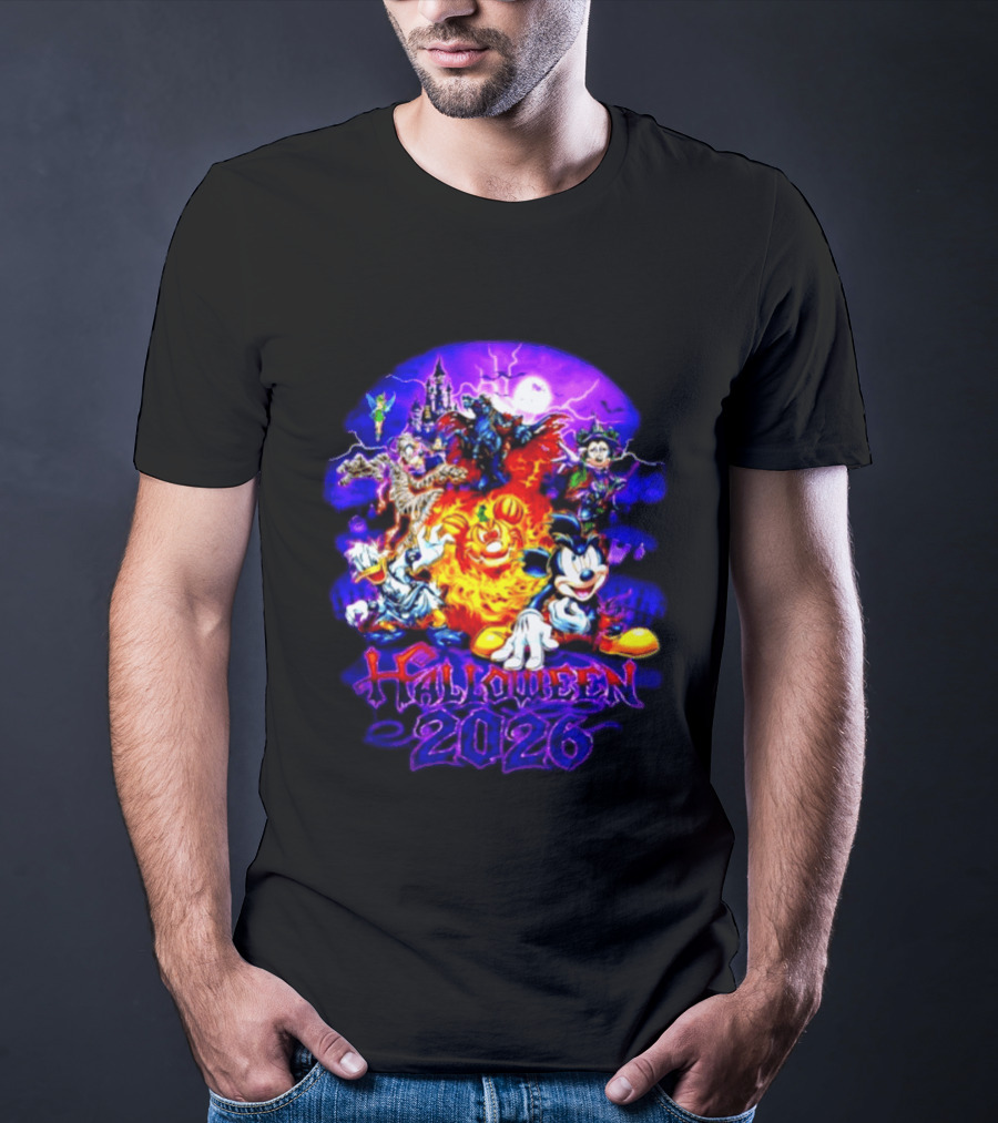 Disney Halloween 2026 Mickey Mouse And Friends Spooky Haunted Castle Party T-Shirt