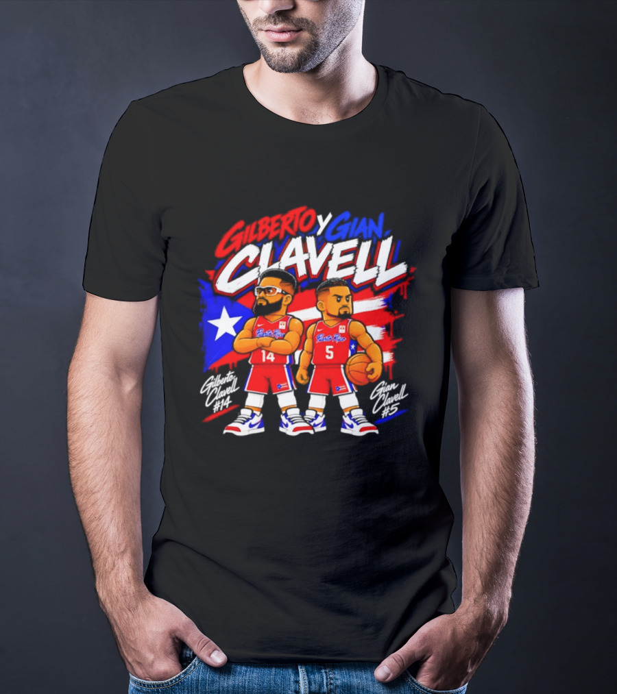 Superleague Kosovo Gilberto Clavell Y Gian Clavell Puerto Rico Basketball T-Shirt