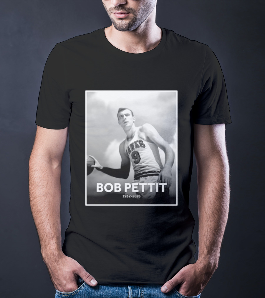 Bob Pettit 1932 2026 Hawks Basketball Legend T-Shirt