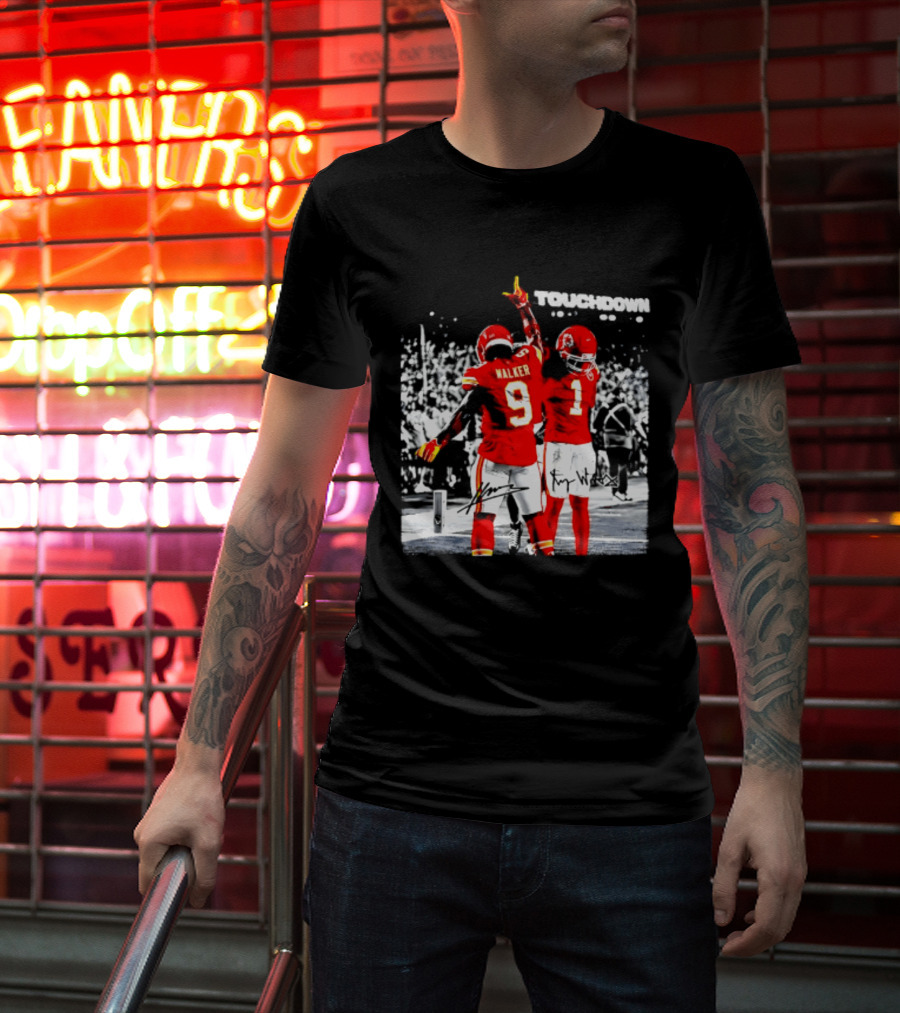 Kenneth Walker III Xavier Worthy Kansas City Chiefs Touchdown Celebration T-Shirt