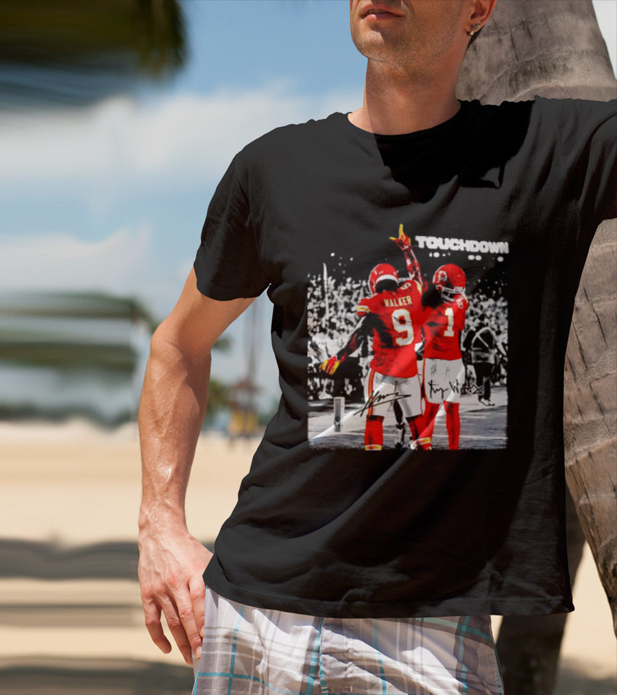 Kenneth Walker III Xavier Worthy Kansas City Chiefs Touchdown Celebration T-Shirt