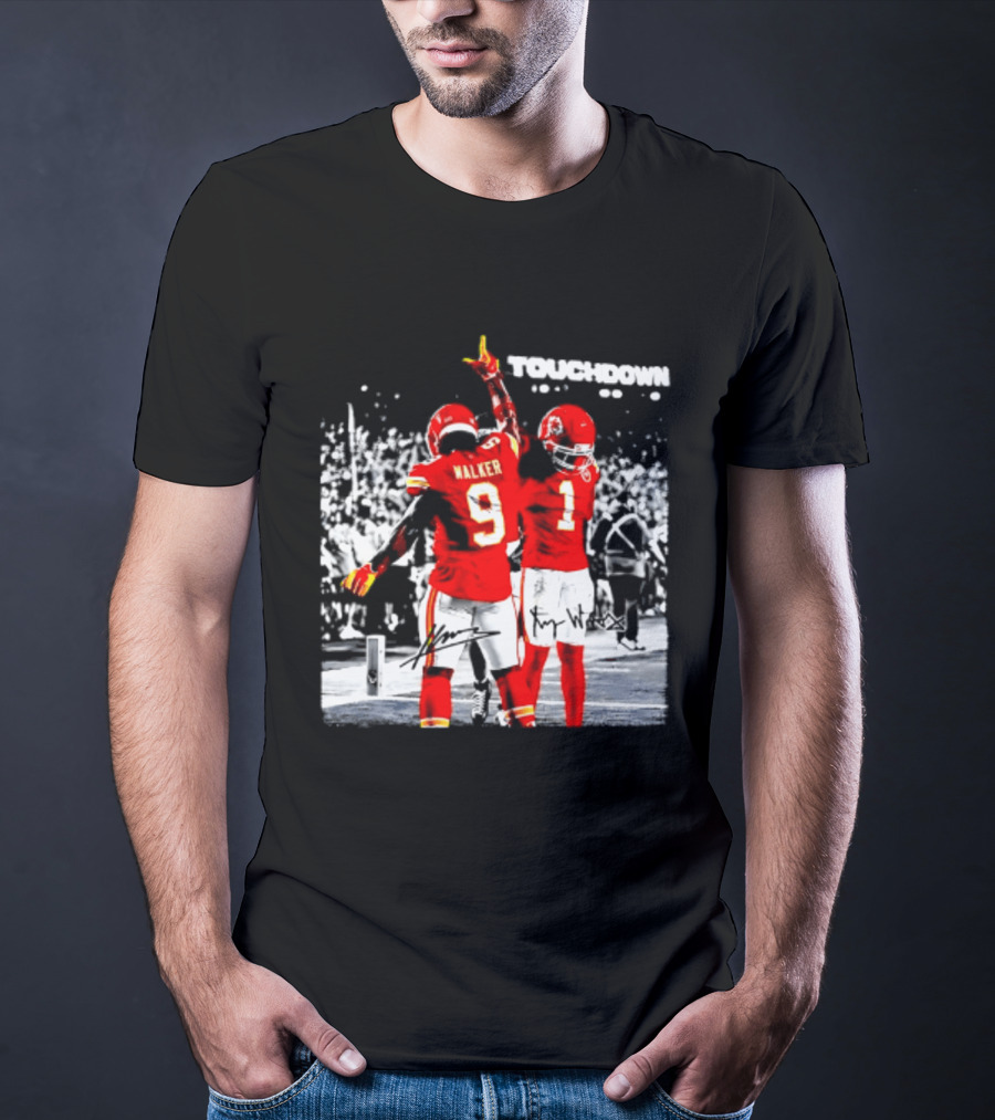 Kenneth Walker III Xavier Worthy Kansas City Chiefs Touchdown Celebration T-Shirt