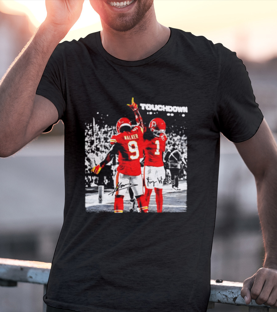 Kenneth Walker III Xavier Worthy Kansas City Chiefs Touchdown Celebration T-Shirt