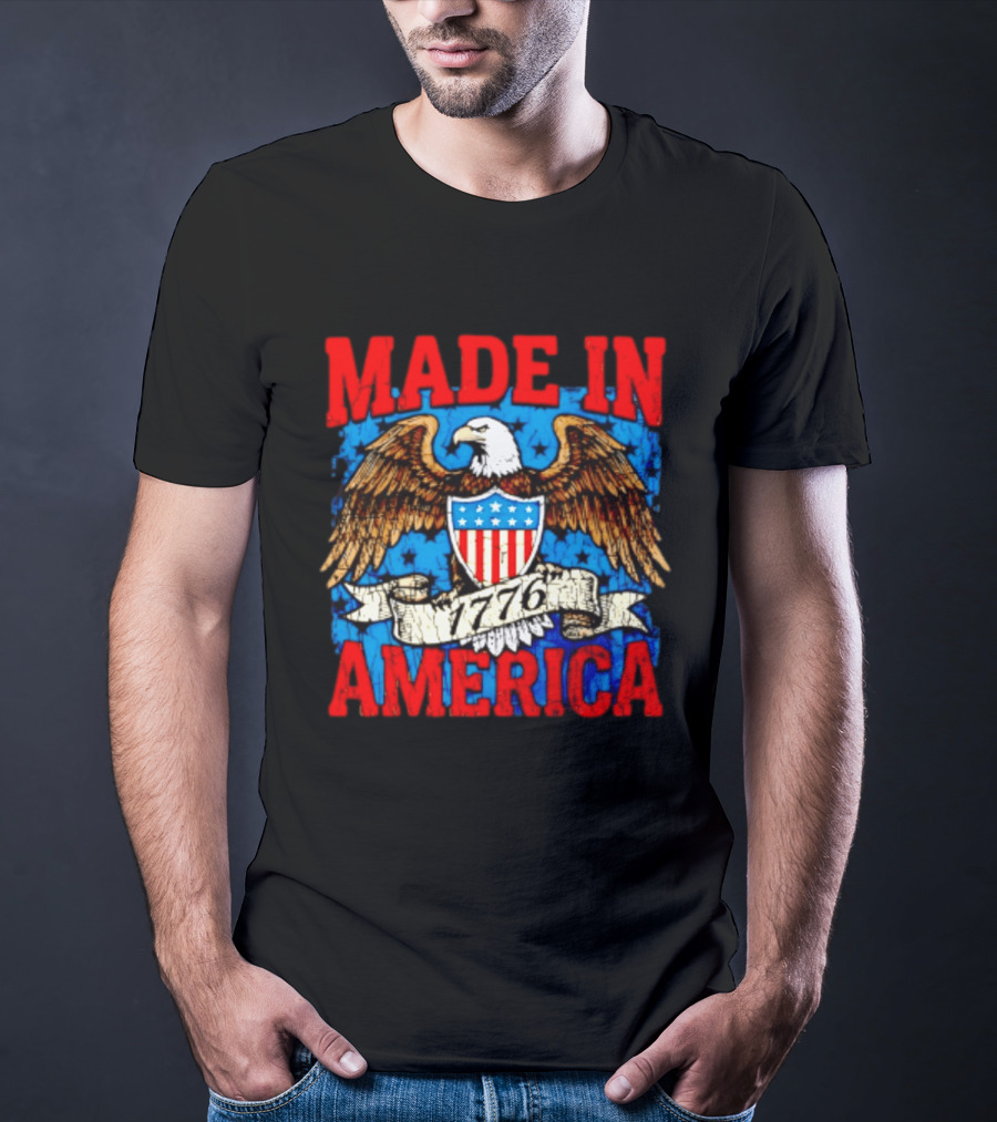 Made In America 1776 Eagle USA Patriotic T-Shirt