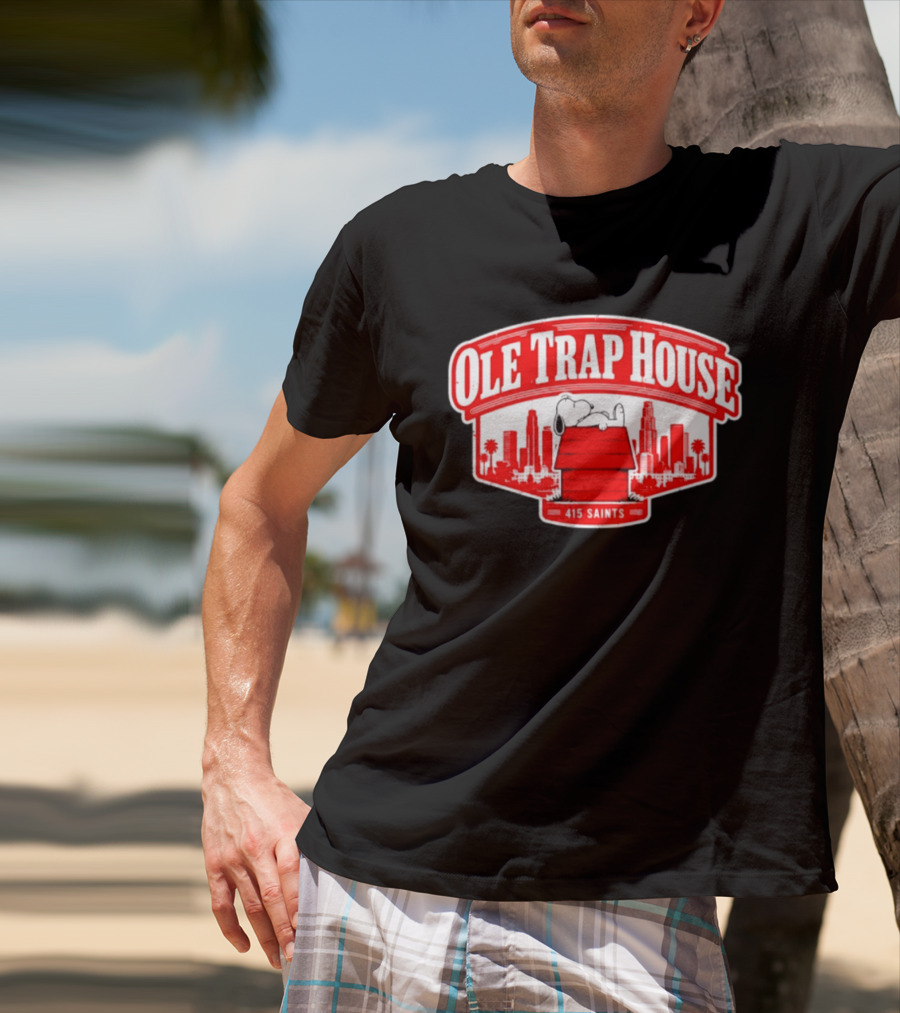 Ole Trap House Snoopy 415 Saints Skyline T-Shirt