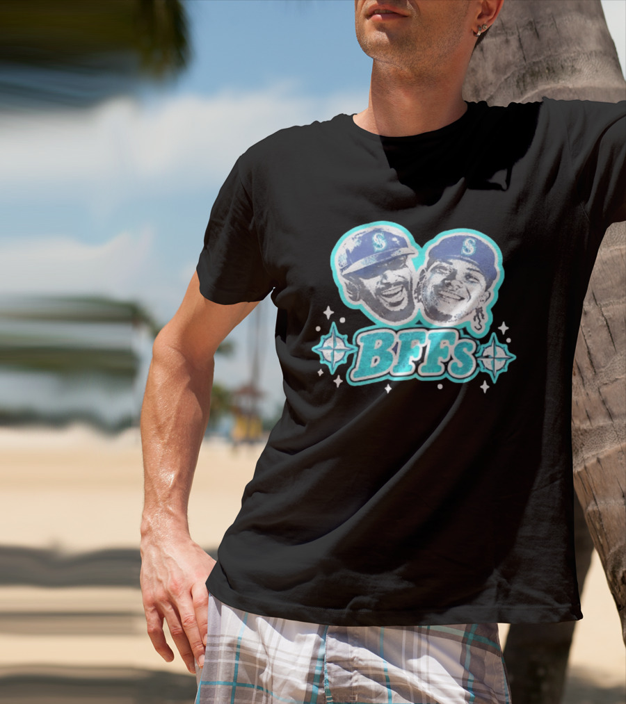 BFFs Seattle Mariners Laz Michael Arroyo Big Head T-Shirt