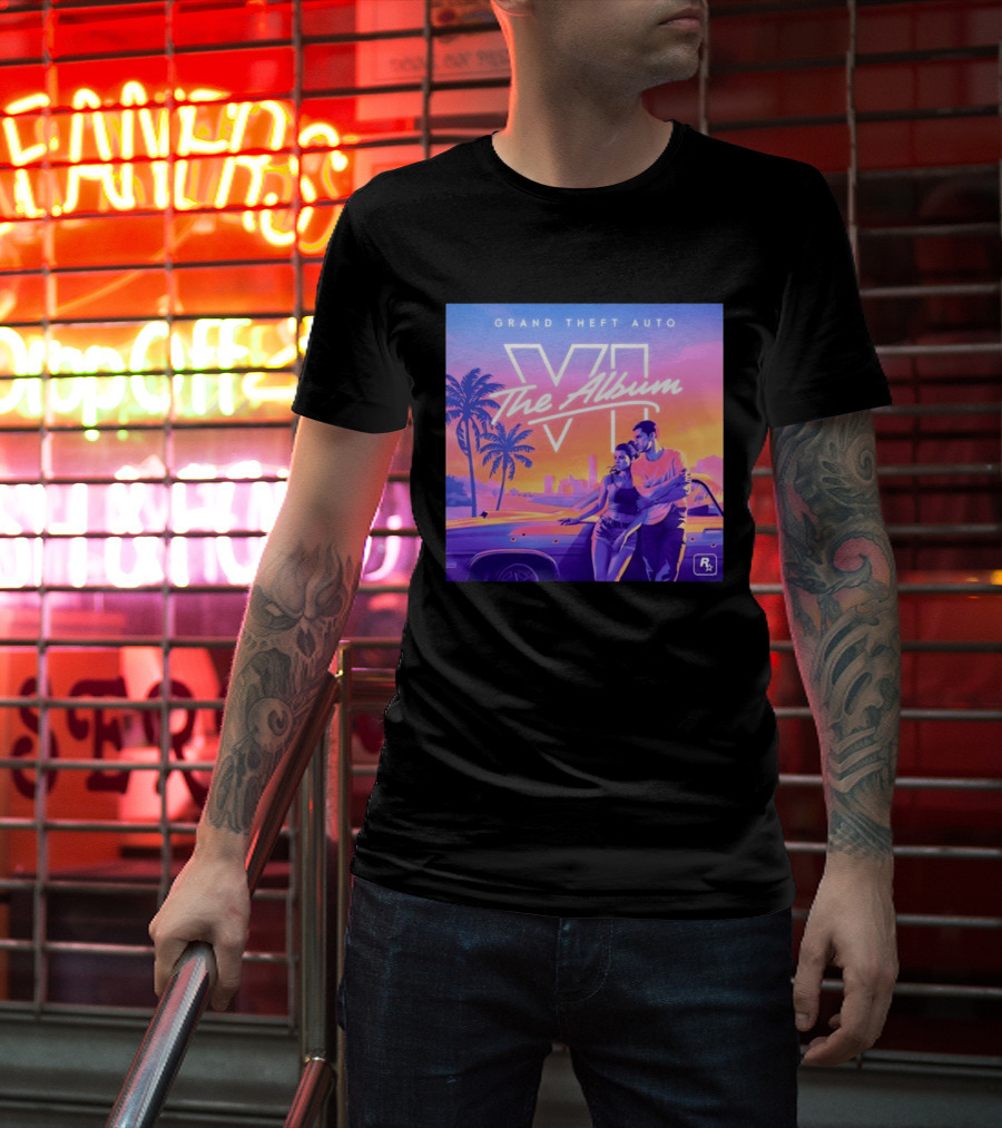Grand Theft Auto VI The Album 2026 Retro Sunset Vibes T-Shirt