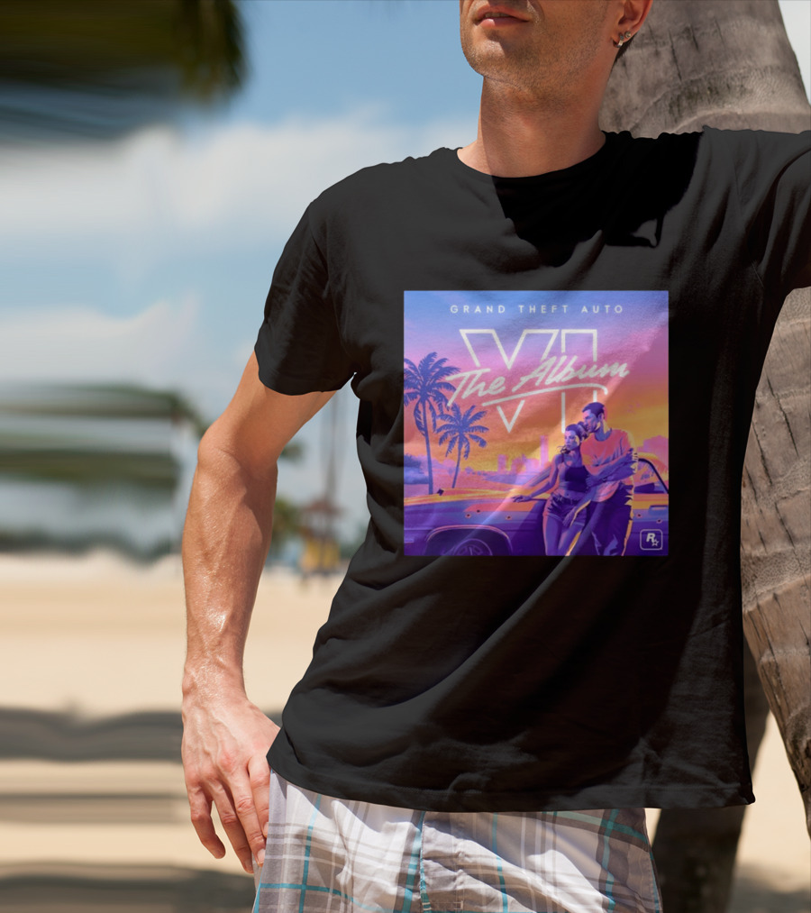 Grand Theft Auto VI The Album 2026 Retro Sunset Vibes T-Shirt