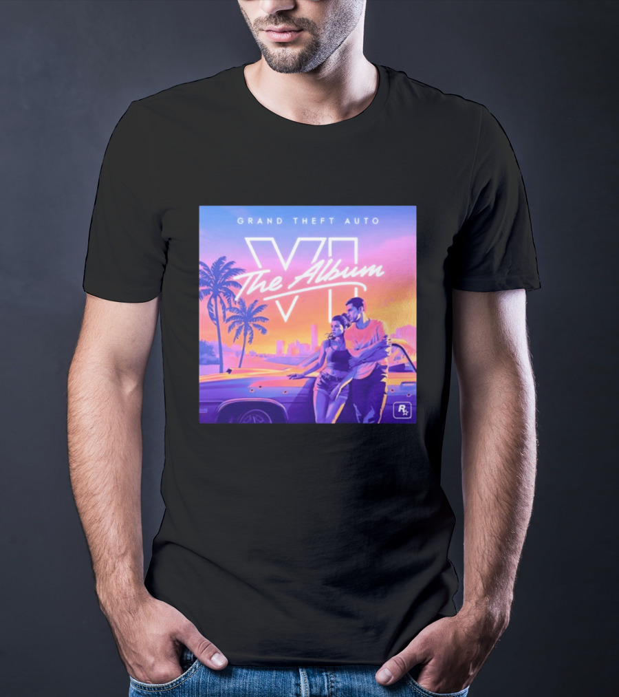 Grand Theft Auto VI The Album 2026 Retro Sunset Vibes T-Shirt