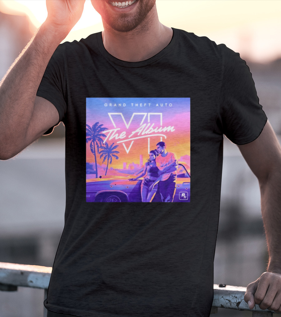 Grand Theft Auto VI The Album 2026 Retro Sunset Vibes T-Shirt