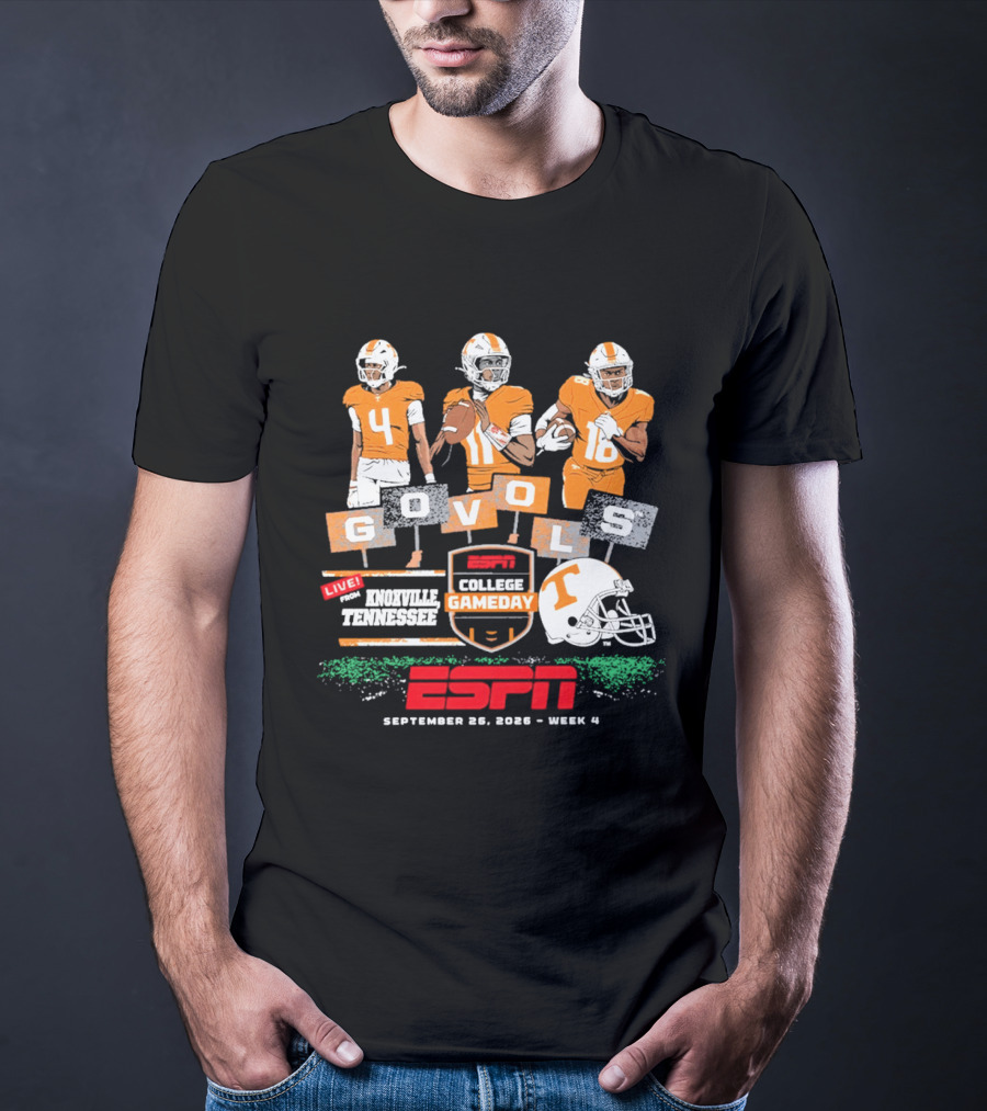 Tennessee Volunteers Go Vols ESPN College Gameday Knoxville September 2026 Football Players T-Shirt