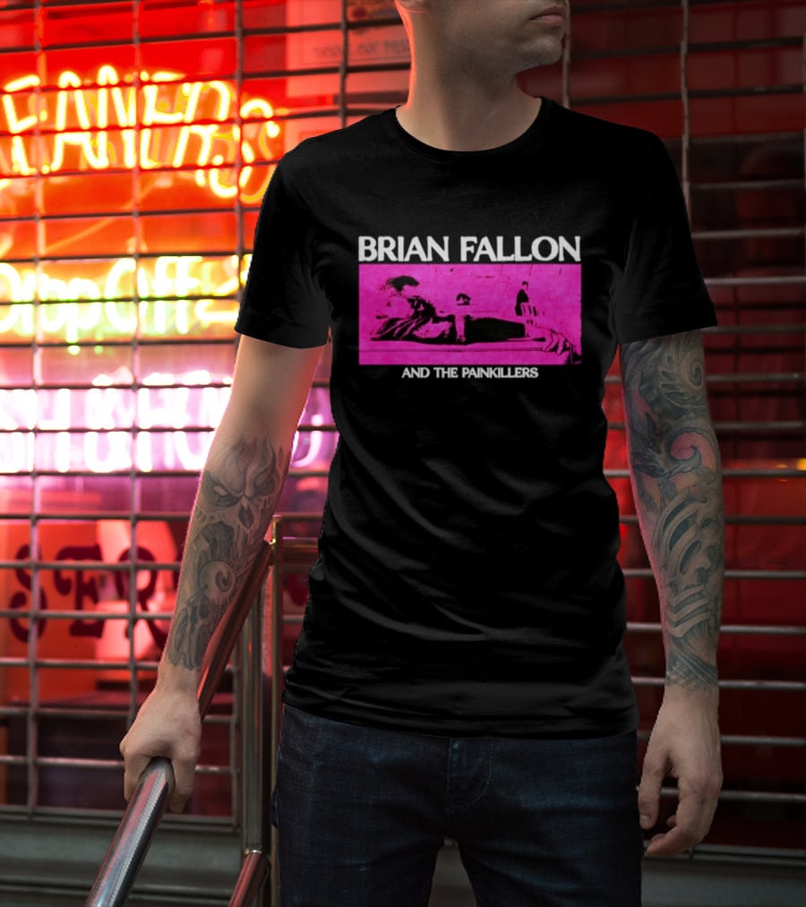 Brian Fallon And The Painkillers Pink Concert Art Gaslight Anthem T-Shirt